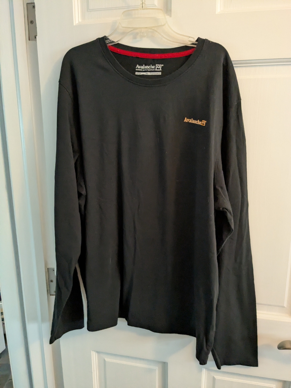 Avalanche Long Sleeve Crew Shirt in Black with Red  Logo